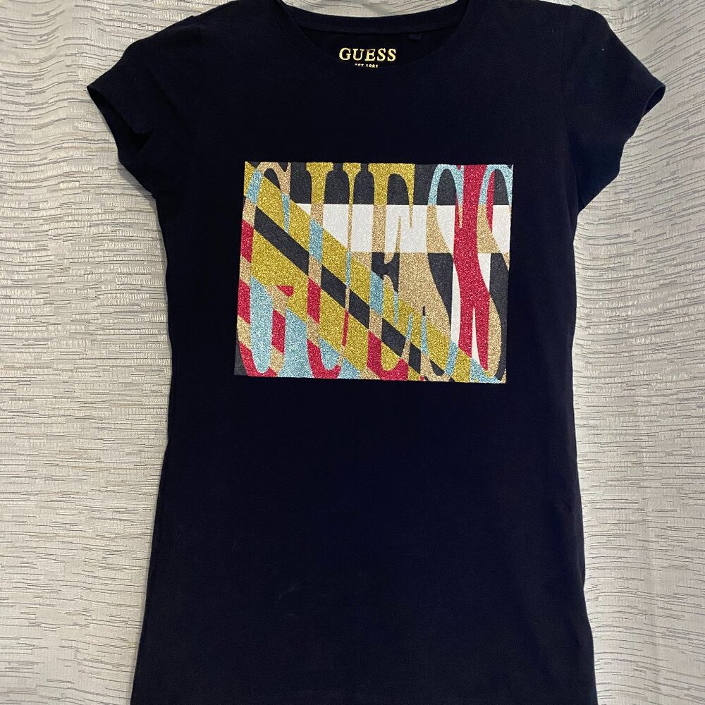 Guess Tee with Glitter Logo